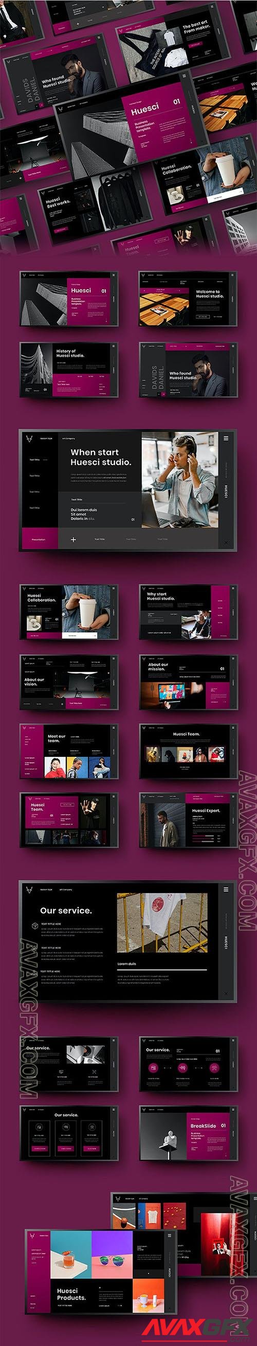 Huesci – Business Powerpoint, Keynote and Google Slides Template