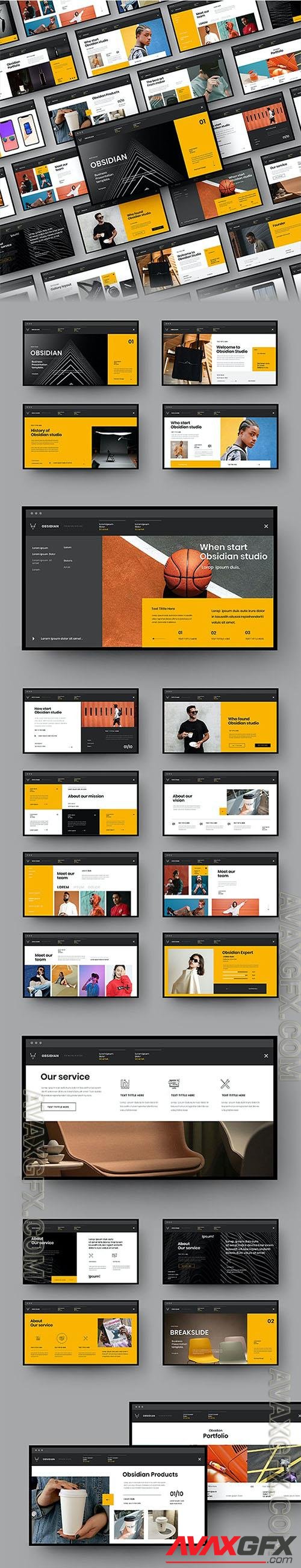 Obsidian – Business Powerpoint, Keynote and Google Slides Template