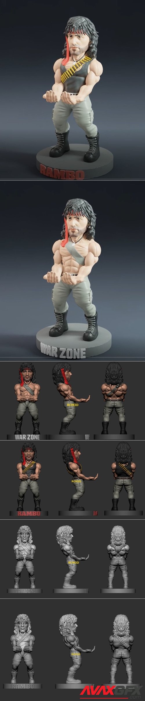 Rambo Warzone cellphone and joystick holder – 3D Printable STL