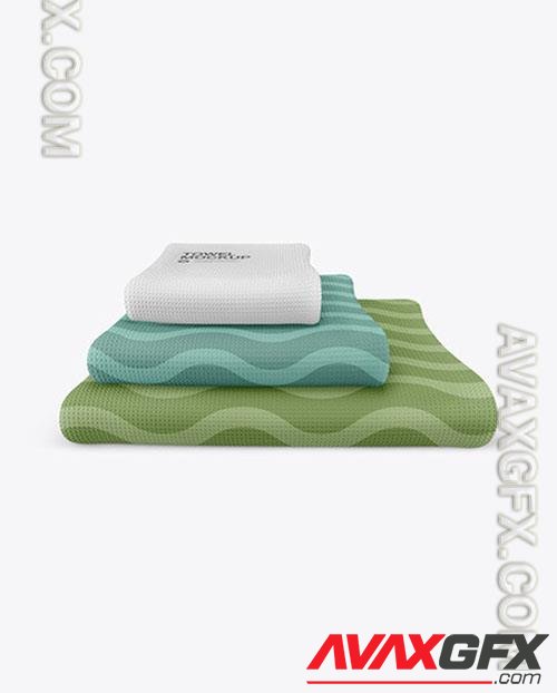 Three Waffle Towels Mockup 48748