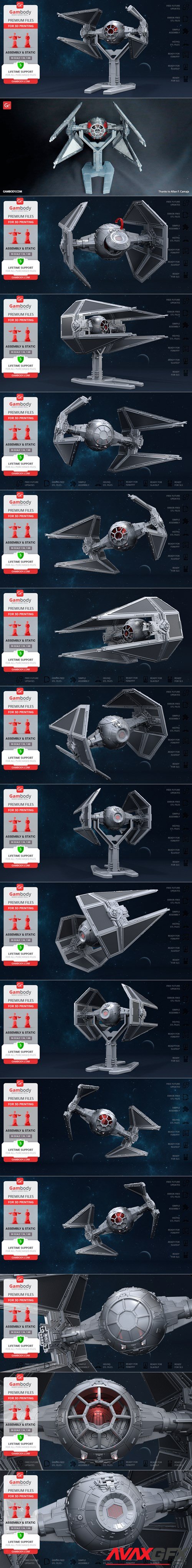 TIE Interceptor – 3D Printable STL