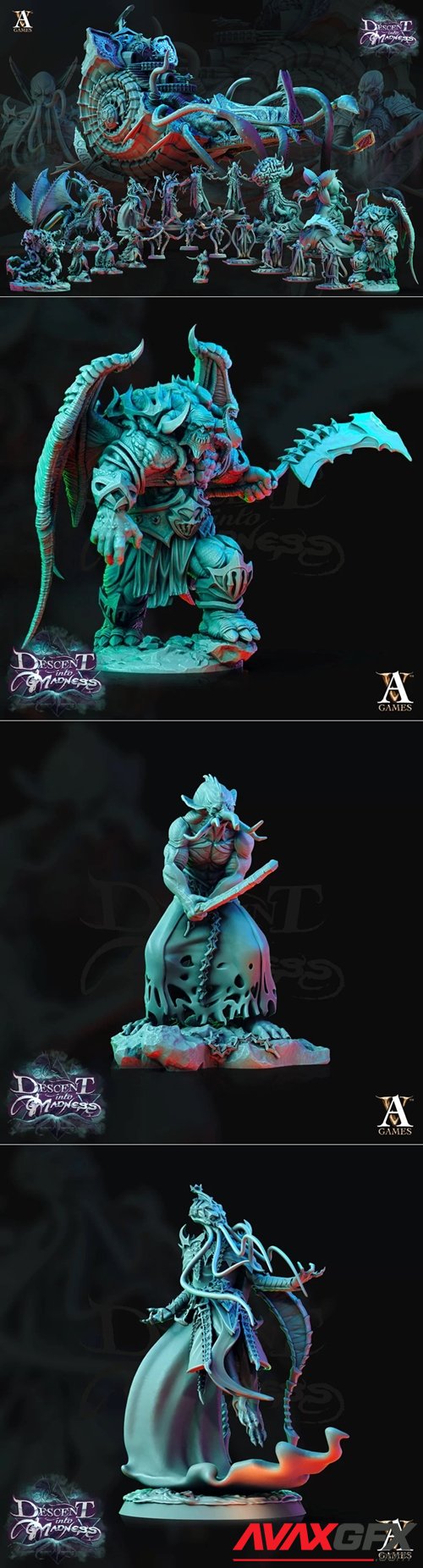 Descent in Madness from Archvillain Games Miniatures – 3D Printable STL