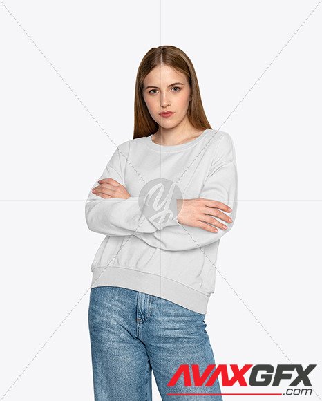 Girl in a Sweatshirt Mockup 79766