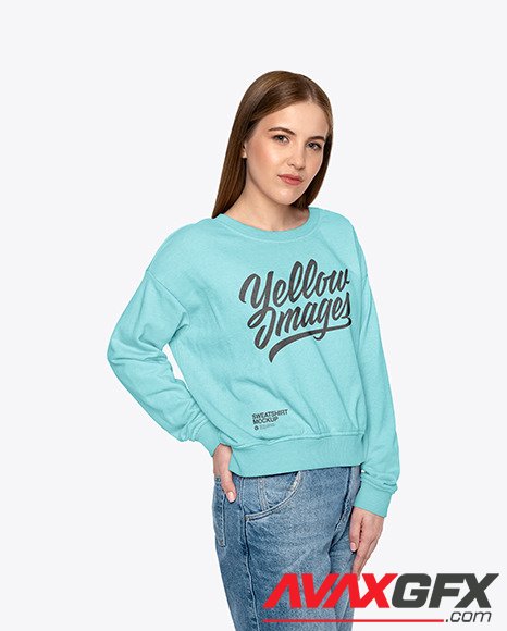 Girl in a Sweatshirt Mockup 79697