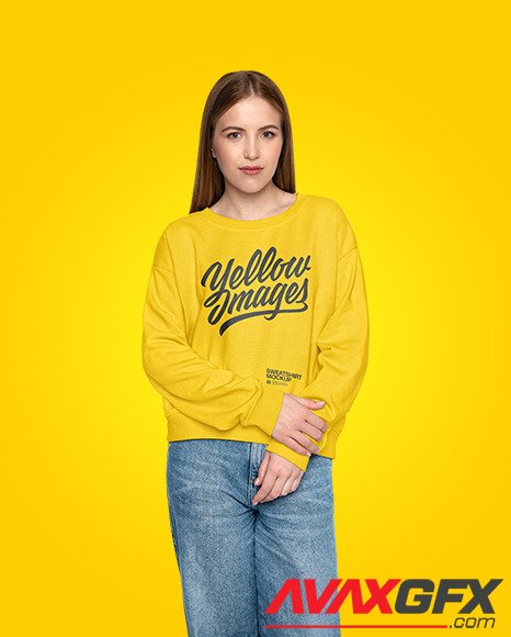 Girl in a Sweatshirt Mockup 79691