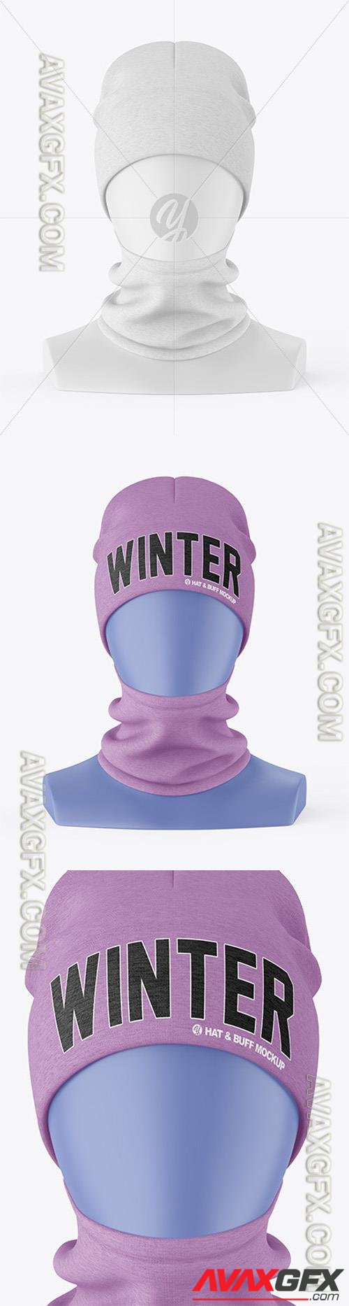 Melange Winter Hat & Buff Mockup 73717