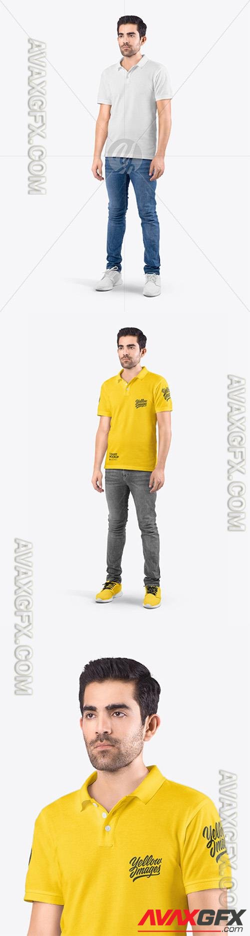 Man in T-Shirt and Jeans Mockup 73736