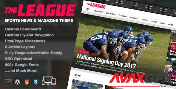 ThemeForest - The League v4.4.1 - Sports News & Magazine WordPress Theme - 19488138