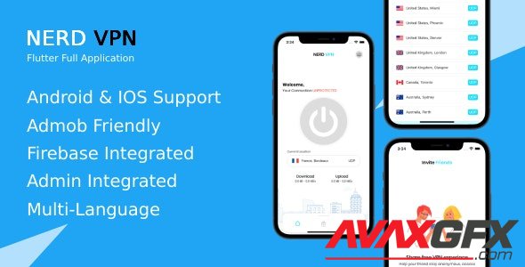 CodeCanyon - Nerd VPN v4.0 - Flutter VPN Full Application with IAP, Integrated with Backend and Admin Panel - 28722345