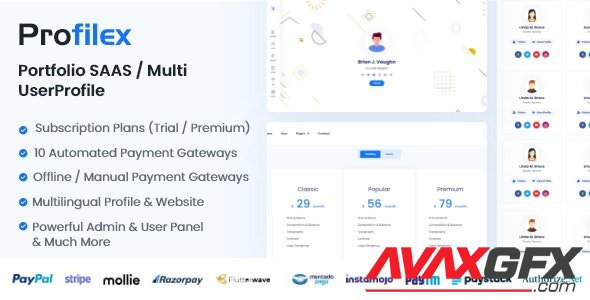 CodeCanyon - Profilex v1.1 - Portfolio Builder SAAS / Multi-User Profile (Multitenancy) - 33283445 - NULLED