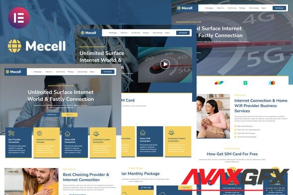 ThemeForest - Mecell v1.0.0 - Internet Connection & Home Wifi Business Services Elementor Template Kit - 33596767