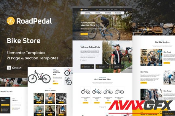 ThemeForest - RoadPedal v1.0.0 - Bicycle Store Elementor Template Kit - 33589680