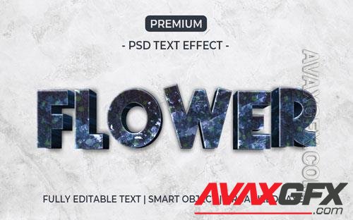 Purple flower text effect template Premium Psd