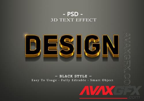 Desing 3d black text effect Premium Psd