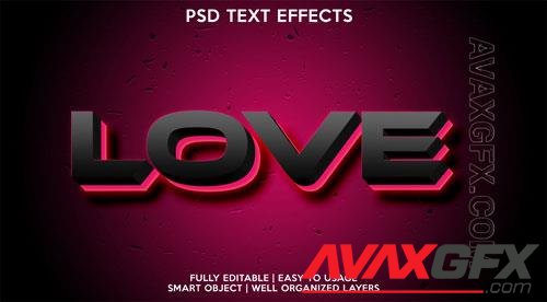 Love neon text effect Premium Psd