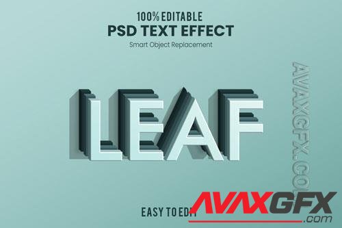 Leaf 3d text effect Premium Psd