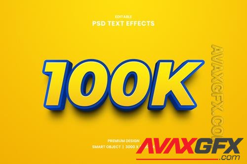 100k realistic text effect Premium Psd