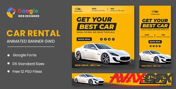 CodeCanyon - Best Rent Car HTML5 Banner Ads GWD v1.0 - 33630234