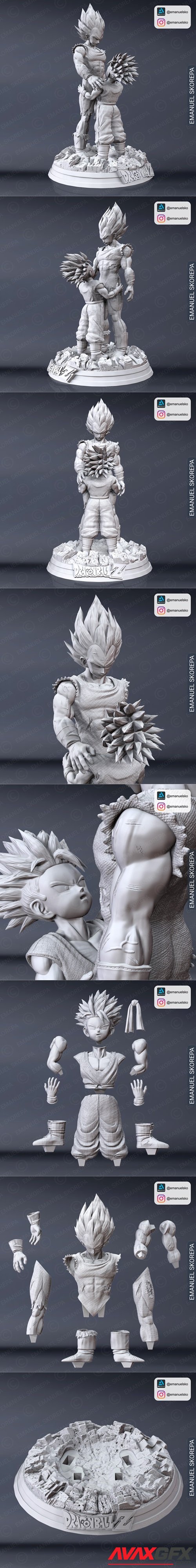 Vegeta and Trunk Diorama – 3D Printable STL