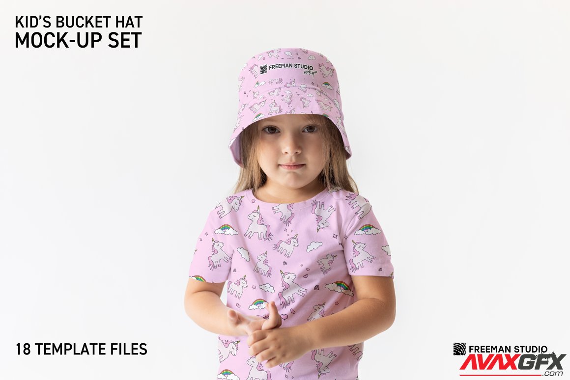 CreativeMarket - Kid's Bucket Hat Mock-Up Set 6405612