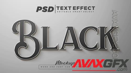 Black text effect editable text mockup Premium Psd