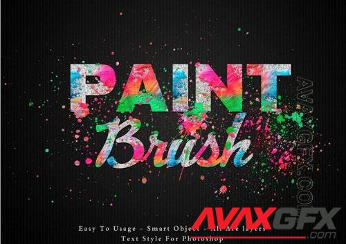 Paint brush colors text style effect Premium Psd