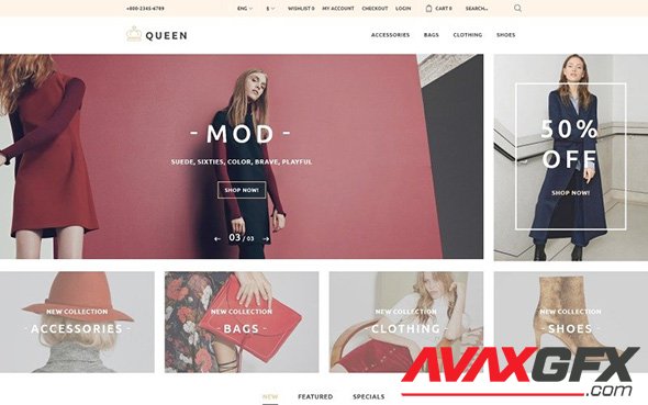Queen v1.0 - Fashion Store OpenCart Template - TM 58258