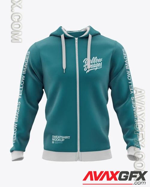 Men's Full-Zip Hooded Sweatshirt Mockup 51605