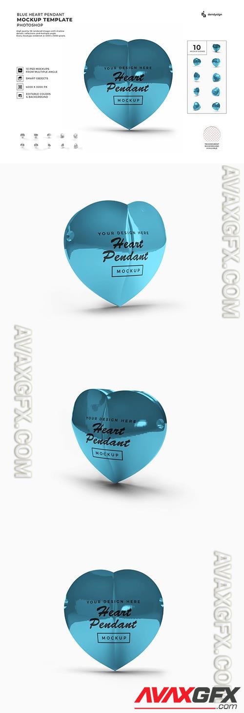 Heart Pendant Mockup Template Set QUZES2E