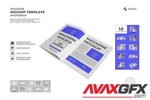 Magazine Paper 3D Mockup Template Bundle - 1511918