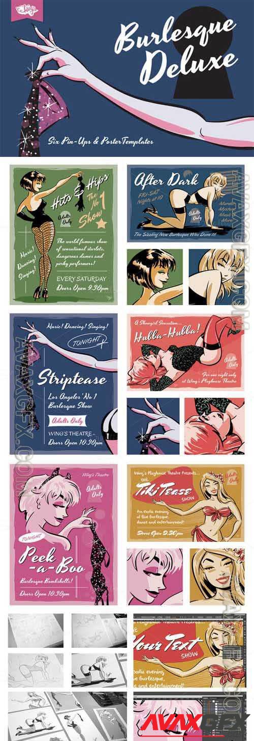 Burlesque Pin-Ups and Poster Bundle (CreativeMarket)