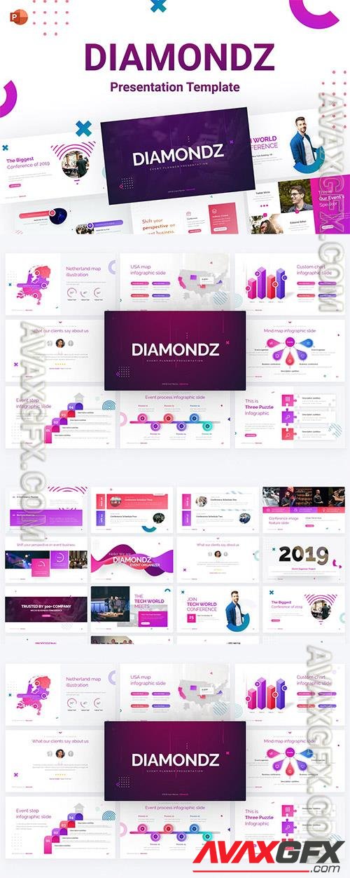 Diamondz Event PowerPoint Template KQB9NM6