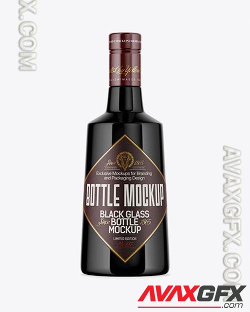 Black Glass Bottle Mockup 46353