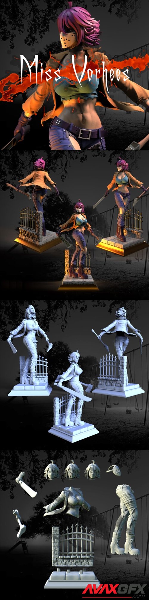 Sexy Miss Vorhees Statue – 3D Printable STL