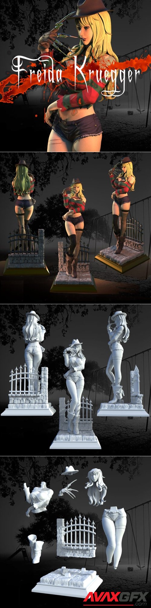 Sexy Freida Kruegger Statue – 3D Printable STL
