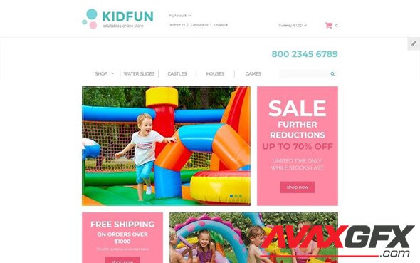 KidFun v1.0 - Kids Toys & Games Store OpenCart Template - TM 61366