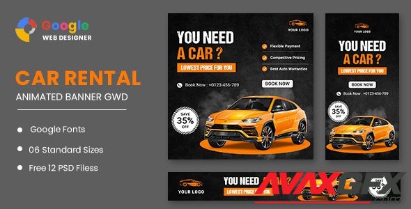 CodeCanyon - Rent A Car HTML5 Banner Ads GWD v1.0 - 33671163