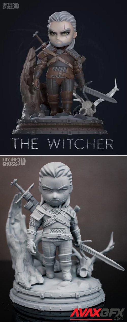 Geralt chibi from The Witcher – 3D Printable STL