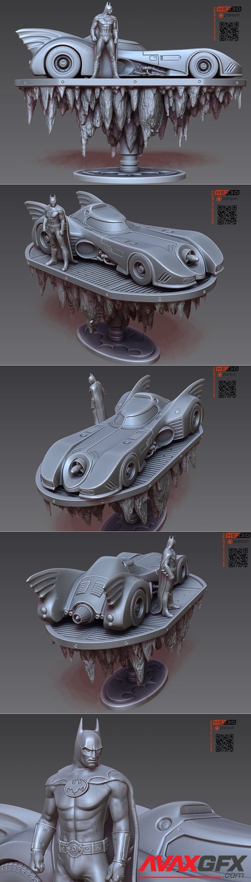Batmobile Diorama – 3D Printable STL