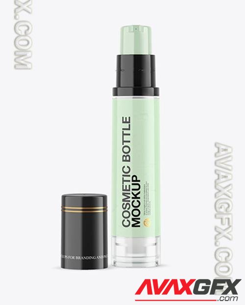 Opened Clear Cosmetic Bottle with Pump Mockup 76756 TIF