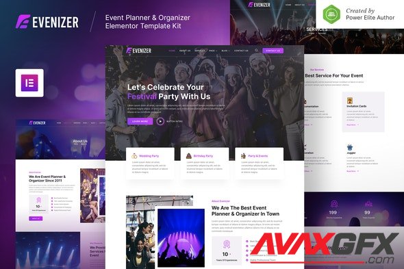 ThemeForest - Evenizer v1.0.0 - Event Planner & Organizer Elementor Template Kit - 33690810