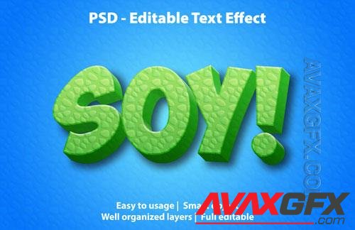 Editable text effect soy premium Premium Psd