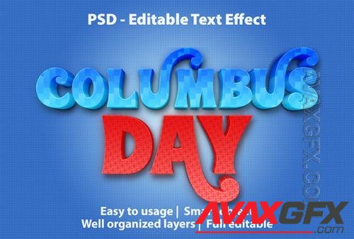 Editable text effect columbus day premium Premium Psd