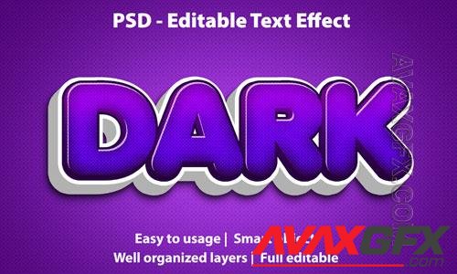 Editable text effect dark premium Premium Psd