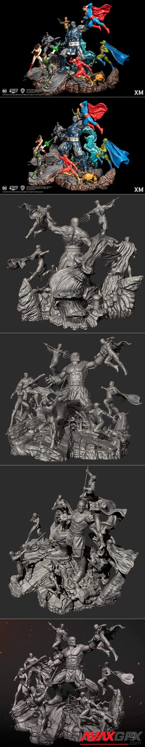 Justice League vs Darkseid Diorama – 3D Printable STL