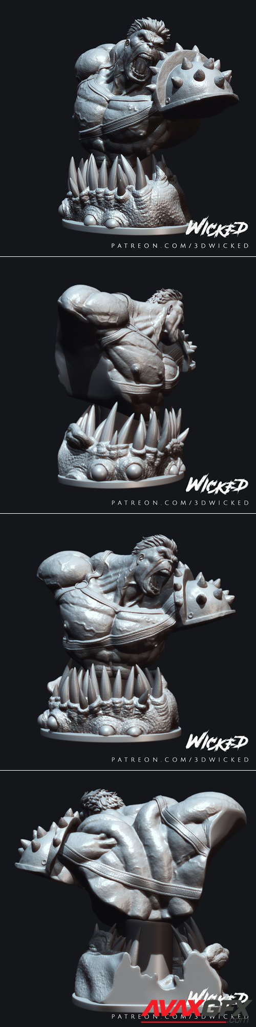 Wicked The Hulk from Planet Hulk Bust – 3D Printable STL