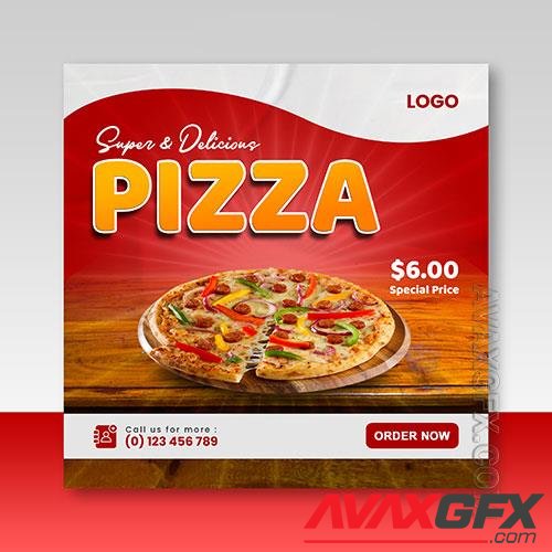 Pizza menu banner design premium psd