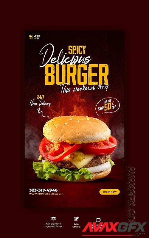 Burger and food menu psd template