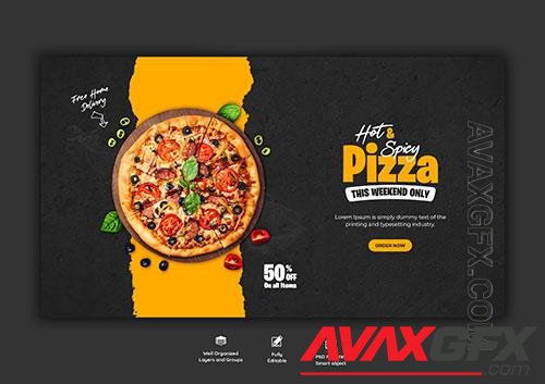 Pizza web banner template Premium Psd