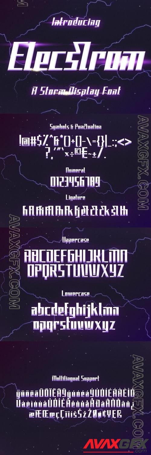 Elecstrom – Storm Display Font